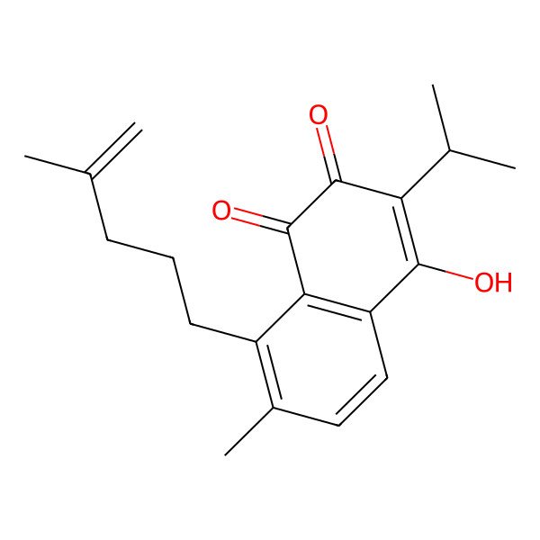 2D Structure of 4-Hydroxy-7-methyl-8-(4-methylpent-4-enyl)-3-propan-2-ylnaphthalene-1,2-dione