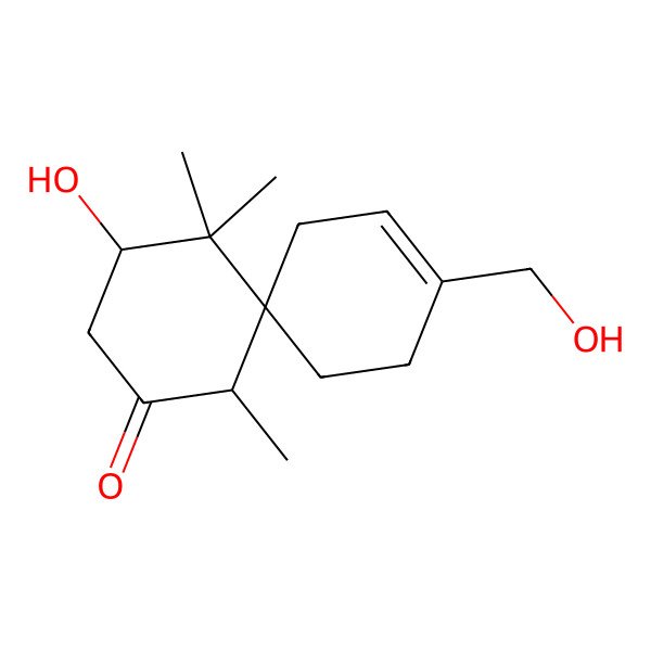 2D Structure of 4-Hydroxy-9-(hydroxymethyl)-1,5,5-trimethylspiro[5.5]undec-9-en-2-one