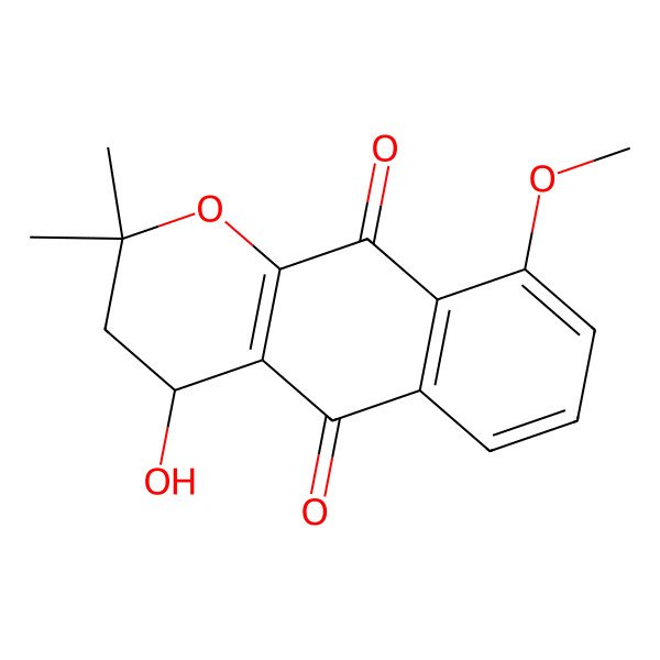 2D Structure of 4-Hydroxy-9-methoxy-2,2-dimethyl-3,4-dihydrobenzo[g]chromene-5,10-dione