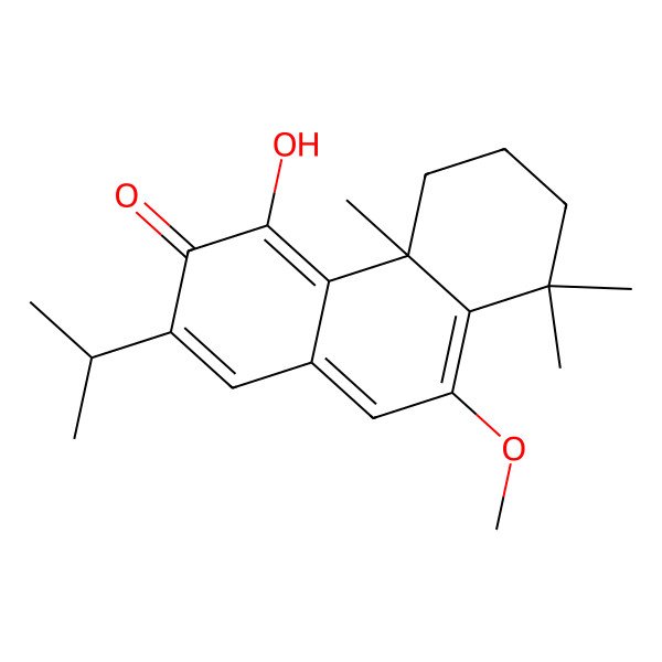 2D Structure of 4-hydroxy-9-methoxy-4b,8,8-trimethyl-2-propan-2-yl-6,7-dihydro-5H-phenanthren-3-one