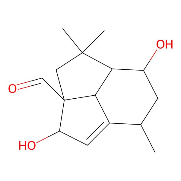 2D Structure of 4-Hydroxy-probotryane-1(10)-ene-14-aldeh