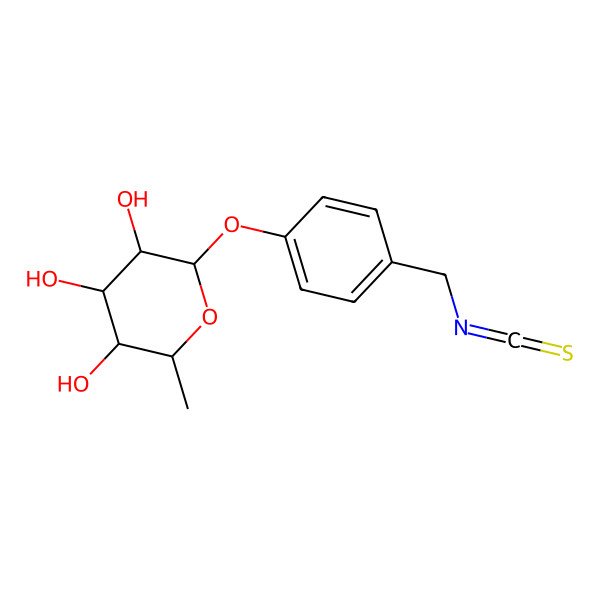 2D Structure of 2-[4-(Isothiocyanatomethyl)phenoxy]-6-methyloxane-3,4,5-triol