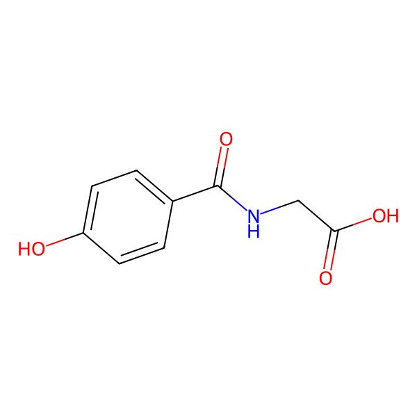 2D Structure of 4-Hydroxyhippuric acid