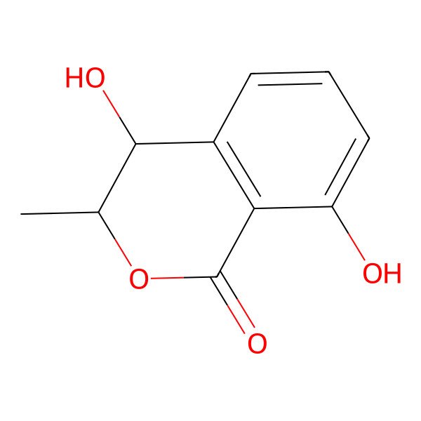 2D Structure of (3R)-4,8-dihydroxy-3-methyl-3,4-dihydroisochromen-1-one