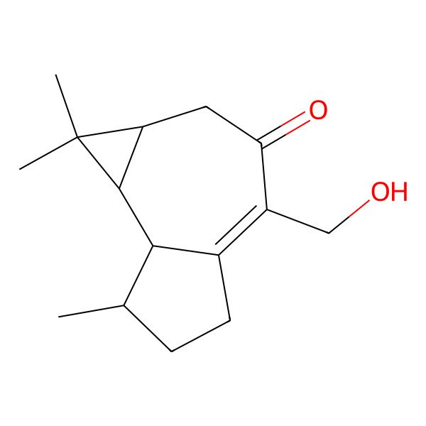 2D Structure of 4-(hydroxymethyl)-1,1,7-trimethyl-2,5,6,7,7a,7b-hexahydro-1aH-cyclopropa[e]azulen-3-one
