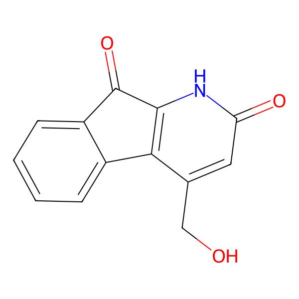 2D Structure of 4-(hydroxymethyl)-1H-indeno[2,1-b]pyridine-2,9-dione