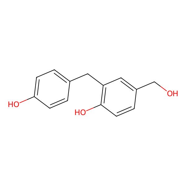 2D Structure of 4-(Hydroxymethyl)-2-[(4-hydroxyphenyl)methyl]phenol