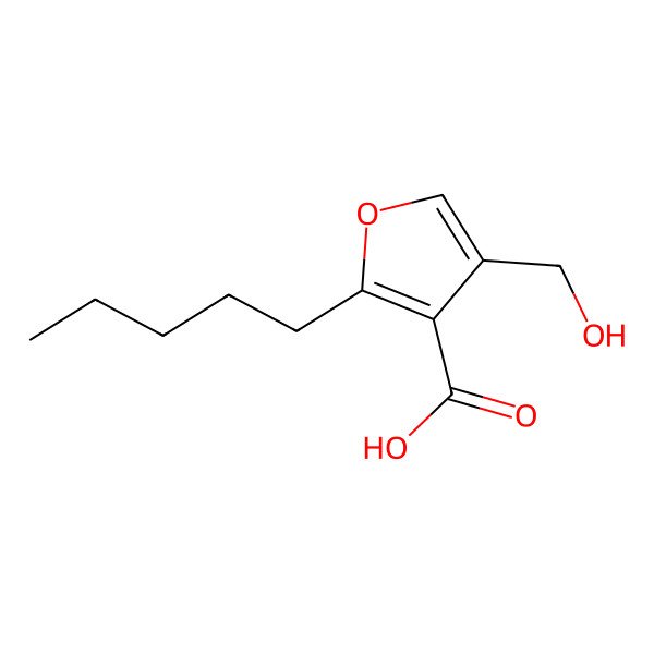 2D Structure of 4-(Hydroxymethyl)-2-pentyluran-3-carboxylic acid