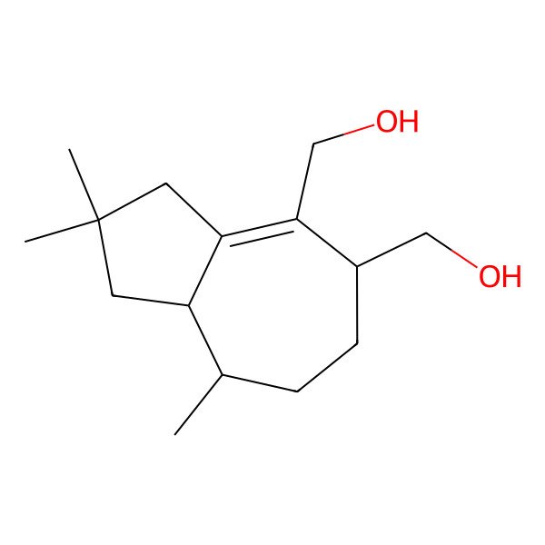 2D Structure of [4-(hydroxymethyl)-2,2,8-trimethyl-3,5,6,7,8,8a-hexahydro-1H-azulen-5-yl]methanol