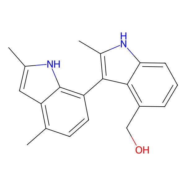 2D Structure of 4-Hydroxymethyl-3-(2,4-dimethyl-7-indolyl)-2-methylindole