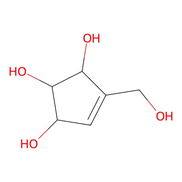 2D Structure of 4-(Hydroxymethyl)cyclopent-4-ene-1,2,3-triol