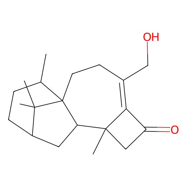 2D Structure of 4-(Hydroxymethyl)-8,14,15,15-tetramethyltetracyclo[9.3.1.01,9.05,8]pentadec-4-en-6-one