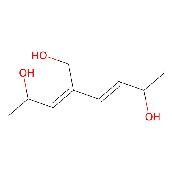 2D Structure of 4-(Hydroxymethyl)octa-3,5-diene-2,7-diol