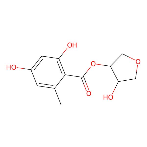 2D Structure of (4-Hydroxyoxolan-3-yl) 2,4-dihydroxy-6-methylbenzoate