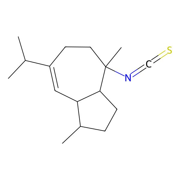 2D Structure of 4-isothiocyanato-1,4-dimethyl-7-propan-2-yl-2,3,3a,5,6,8a-hexahydro-1H-azulene