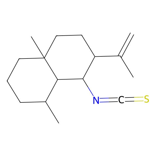 2D Structure of 4-isothiocyanato-5,8a-dimethyl-3-prop-1-en-2-yl-2,3,4,4a,5,6,7,8-octahydro-1H-naphthalene