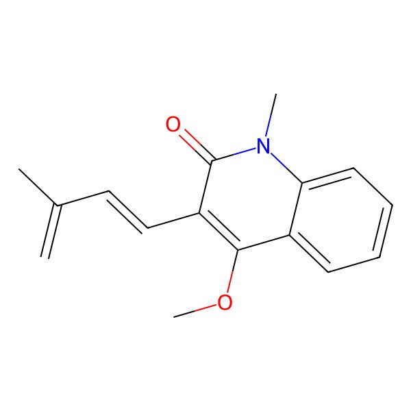 2D Structure of 4-Methoxy-1-methyl-3-(3-methylbuta-1,3-dienyl)quinolin-2-one