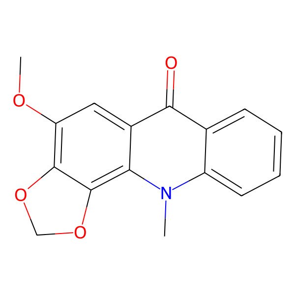 2D Structure of 4-Methoxy-11-methyl-[1,3]dioxolo[4,5-c]acridin-6-one