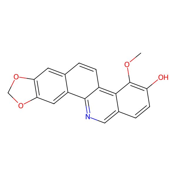 2D Structure of 4-Methoxy-[1,3]benzodioxolo[5,6-c]phenanthridin-3-ol