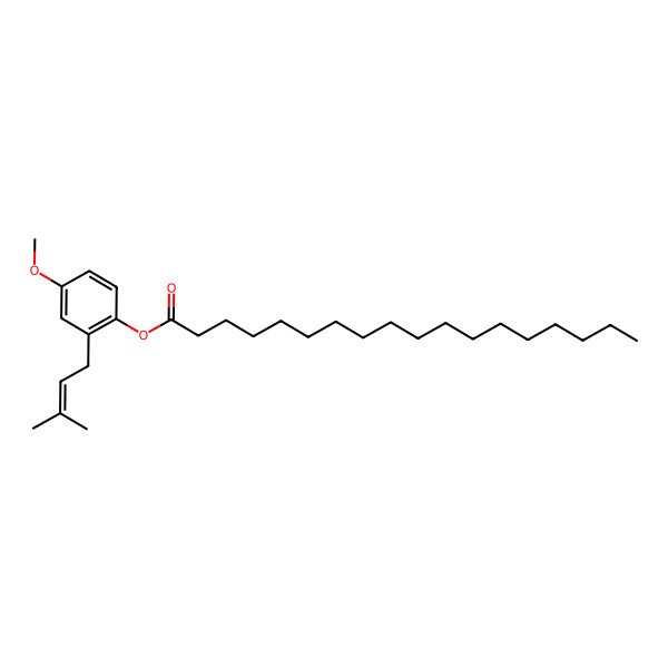 2D Structure of 4-Methoxy-2-(3-methylbut-2-EN-1-YL)phenyl octadecanoate
