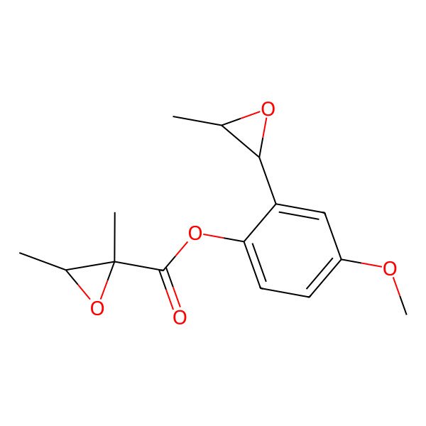 2D Structure of [4-Methoxy-2-(3-methyloxiran-2-yl)phenyl] 2,3-dimethyloxirane-2-carboxylate
