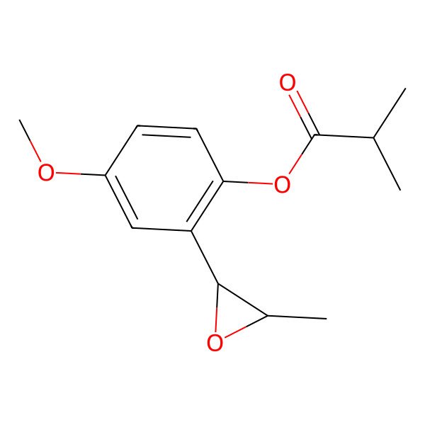2D Structure of 4-Methoxy-2-(3-methyloxiranyl)phenyl 2-methylpropanoate