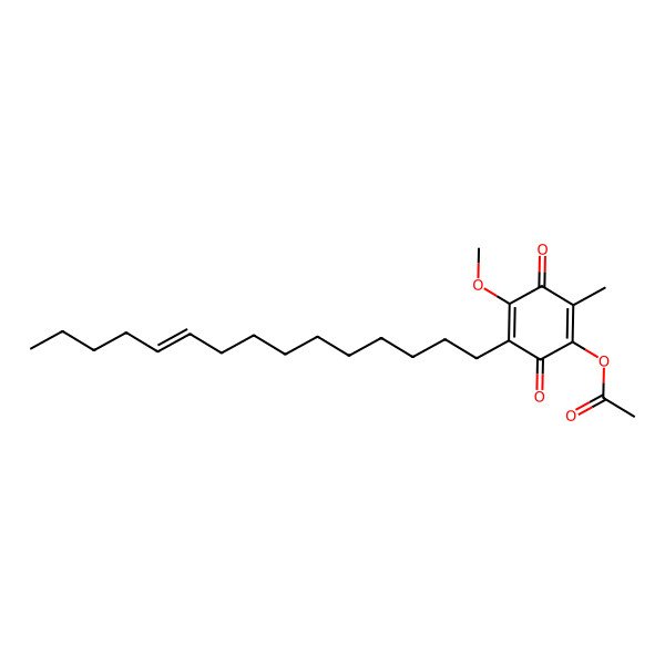 2D Structure of [4-methoxy-2-methyl-3,6-dioxo-5-[(Z)-pentadec-10-enyl]cyclohexa-1,4-dien-1-yl] acetate
