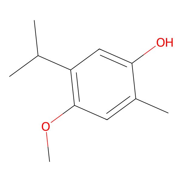 2D Structure of 4-Methoxy-2-methyl-5-propan-2-ylphenol