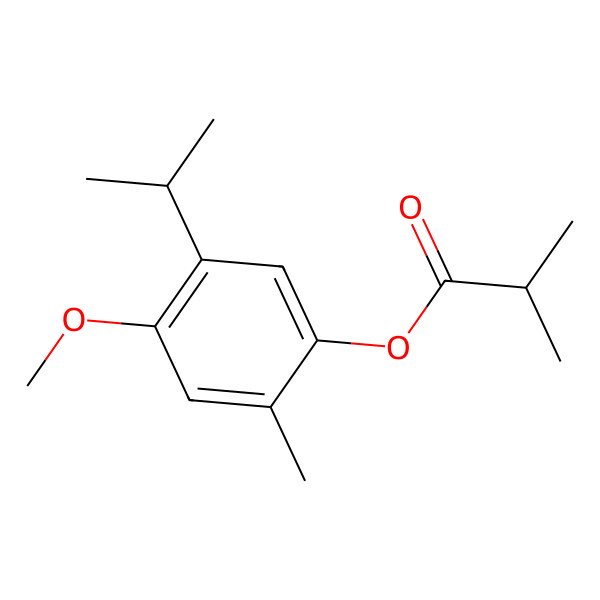 2D Structure of (4-Methoxy-2-methyl-5-propan-2-ylphenyl) 2-methylpropanoate