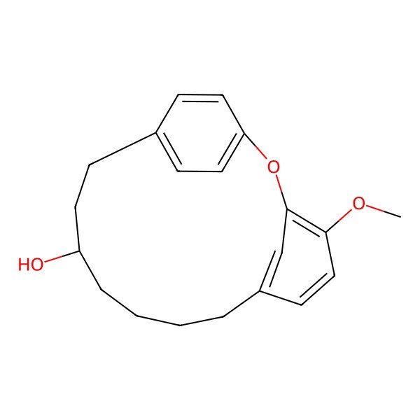 2D Structure of 4-Methoxy-2-oxatricyclo[13.2.2.13,7]icosa-1(17),3,5,7(20),15,18-hexaen-12-ol