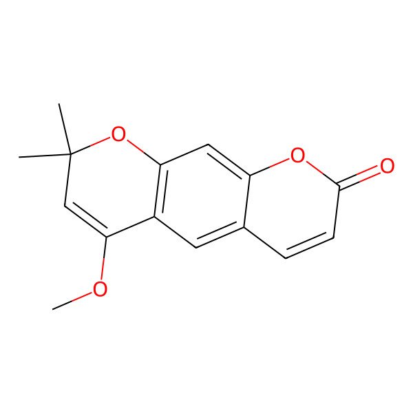 2D Structure of 4-Methoxy-2,2-dimethylpyrano[3,2-g]chromen-8-one