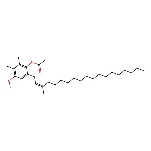 2D Structure of [4-Methoxy-2,3-dimethyl-6-(3-methylnonadec-2-enyl)phenyl] acetate
