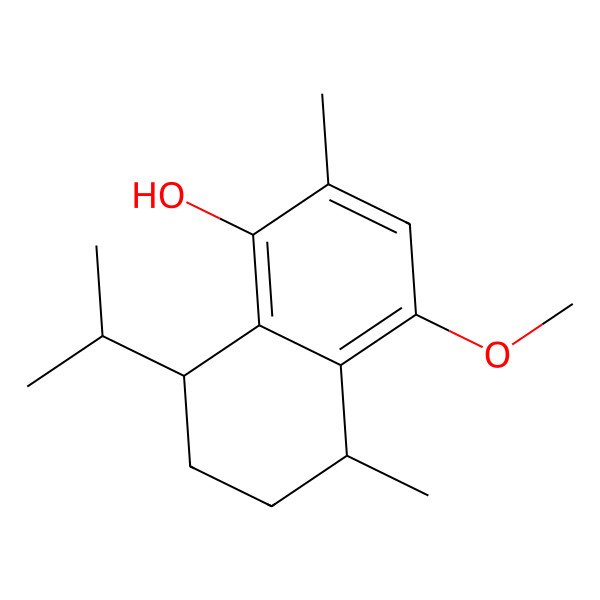 2D Structure of 4-Methoxy-2,5-dimethyl-8-propan-2-yl-5,6,7,8-tetrahydronaphthalen-1-ol
