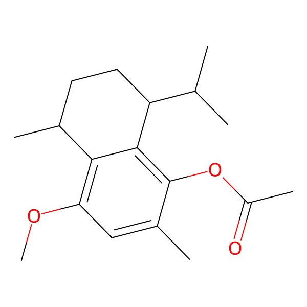 2D Structure of (4-Methoxy-2,5-dimethyl-8-propan-2-yl-5,6,7,8-tetrahydronaphthalen-1-yl) acetate