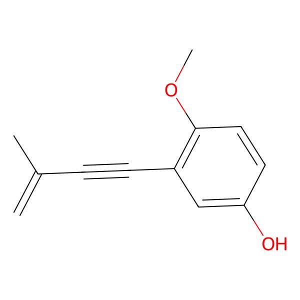 2D Structure of 4-Methoxy-3-(3-methylbut-3-en-1-yn-1-yl)phenol
