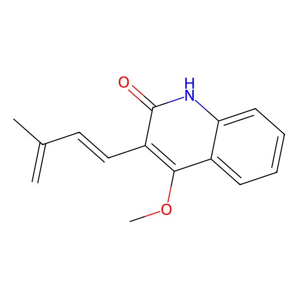 2D Structure of 4-methoxy-3-(3-methylbuta-1,3-dienyl)-1H-quinolin-2-one 2D Structure of 4-methoxy-3-(3-methylbuta-1,3-dienyl)-1H-quinolin-2-one