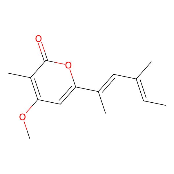 2D Structure of 4-methoxy-3-methyl-6-[(2Z,4E)-4-methylhexa-2,4-dien-2-yl]pyran-2-one