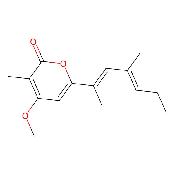 2D Structure of 4-Methoxy-3-methyl-6-(4-methylhepta-2,4-dien-2-yl)pyran-2-one