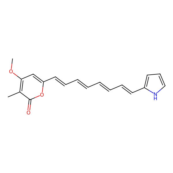2D Structure of 4-methoxy-3-methyl-6-[8-(1H-pyrrol-2-yl)octa-1,3,5,7-tetraenyl]pyran-2-one