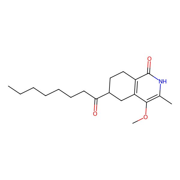 2D Structure of 4-methoxy-3-methyl-6-octanoyl-5,6,7,8-tetrahydro-2H-isoquinolin-1-one