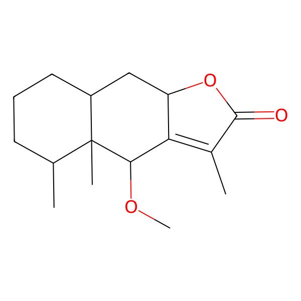 2D Structure of 4-Methoxy-3,4a,5-trimethyl-4,5,6,7,8,8a,9,9a-octahydrobenzo[f][1]benzofuran-2-one