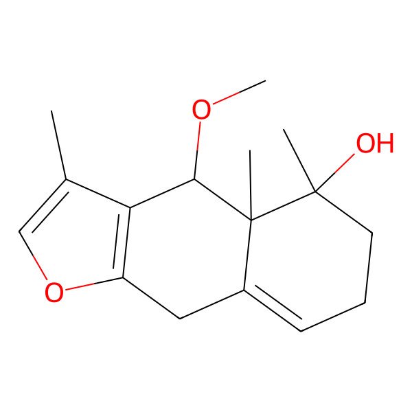 2D Structure of 4-Methoxy-3,4a,5-trimethyl-4,6,7,9-tetrahydrobenzo[f][1]benzofuran-5-ol