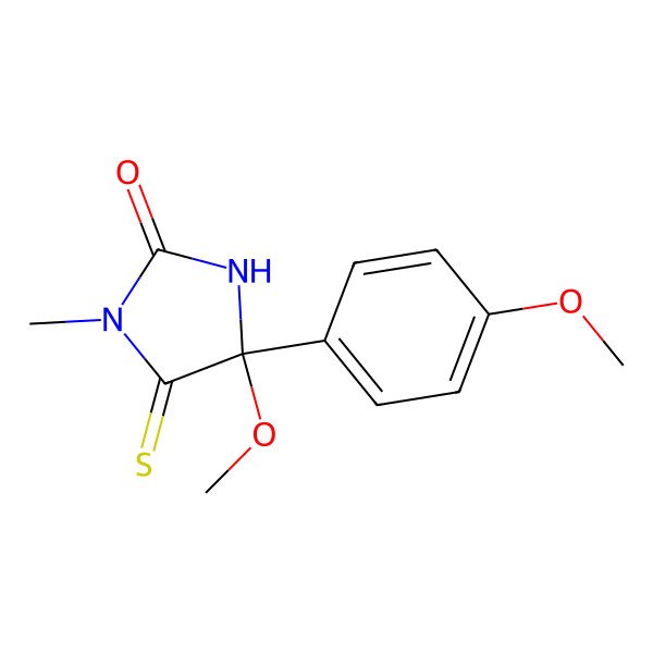 2D Structure of 4-Methoxy-4-(4-methoxyphenyl)-1-methyl-5-sulfanylideneimidazolidin-2-one