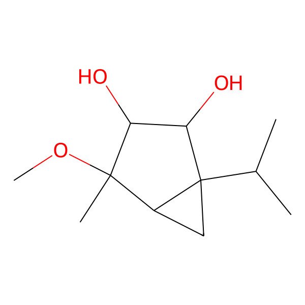 2D Structure of 4-Methoxy-4-methyl-1-propan-2-ylbicyclo[3.1.0]hexane-2,3-diol