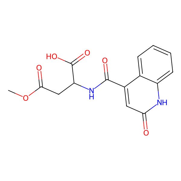 2D Structure of 4-methoxy-4-oxo-2-[(2-oxo-1H-quinoline-4-carbonyl)amino]butanoic acid