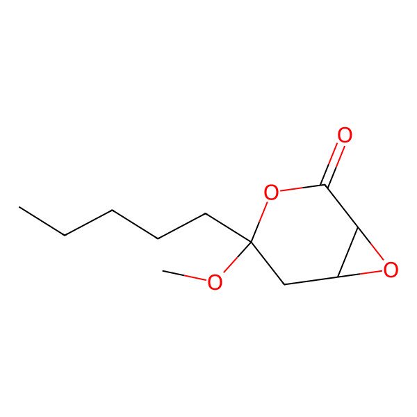 2D Structure of 4-Methoxy-4-pentyl-3,7-dioxabicyclo[4.1.0]heptan-2-one
