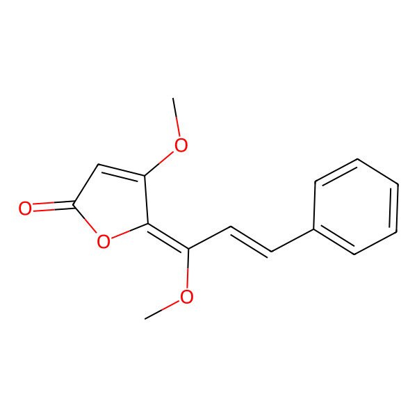 2D Structure of 4-Methoxy-5-(1-methoxy-3-phenylprop-2-enylidene)furan-2-one