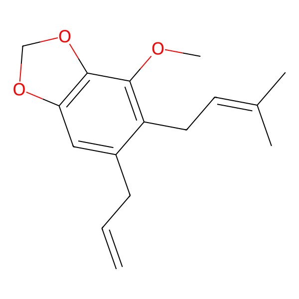 2D Structure of 4-Methoxy-5-(3-methylbut-2-enyl)-6-prop-2-enyl-1,3-benzodioxole