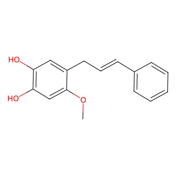 2D Structure of 4-Methoxy-5-(3-phenylprop-2-enyl)benzene-1,2-diol