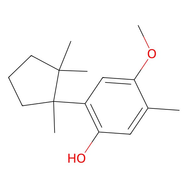 2D Structure of 4-methoxy-5-methyl-2-[(1S)-1,2,2-trimethylcyclopentyl]phenol